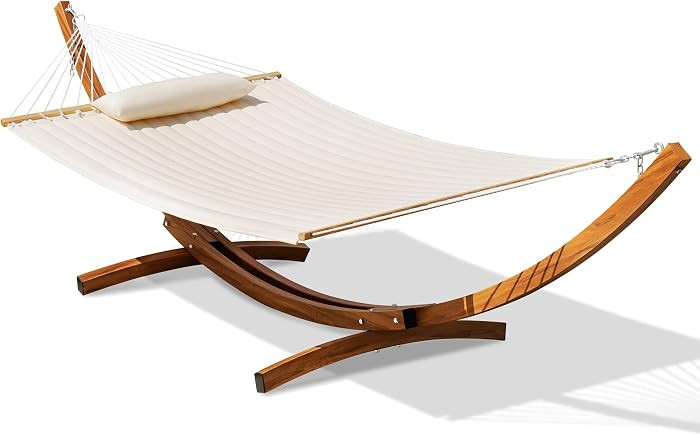 Lazy Daze Hammocks 12 FT 2 Person Double Quilted Hammock with Curved Steel Heavy Duty Stand and P... | Amazon (US)