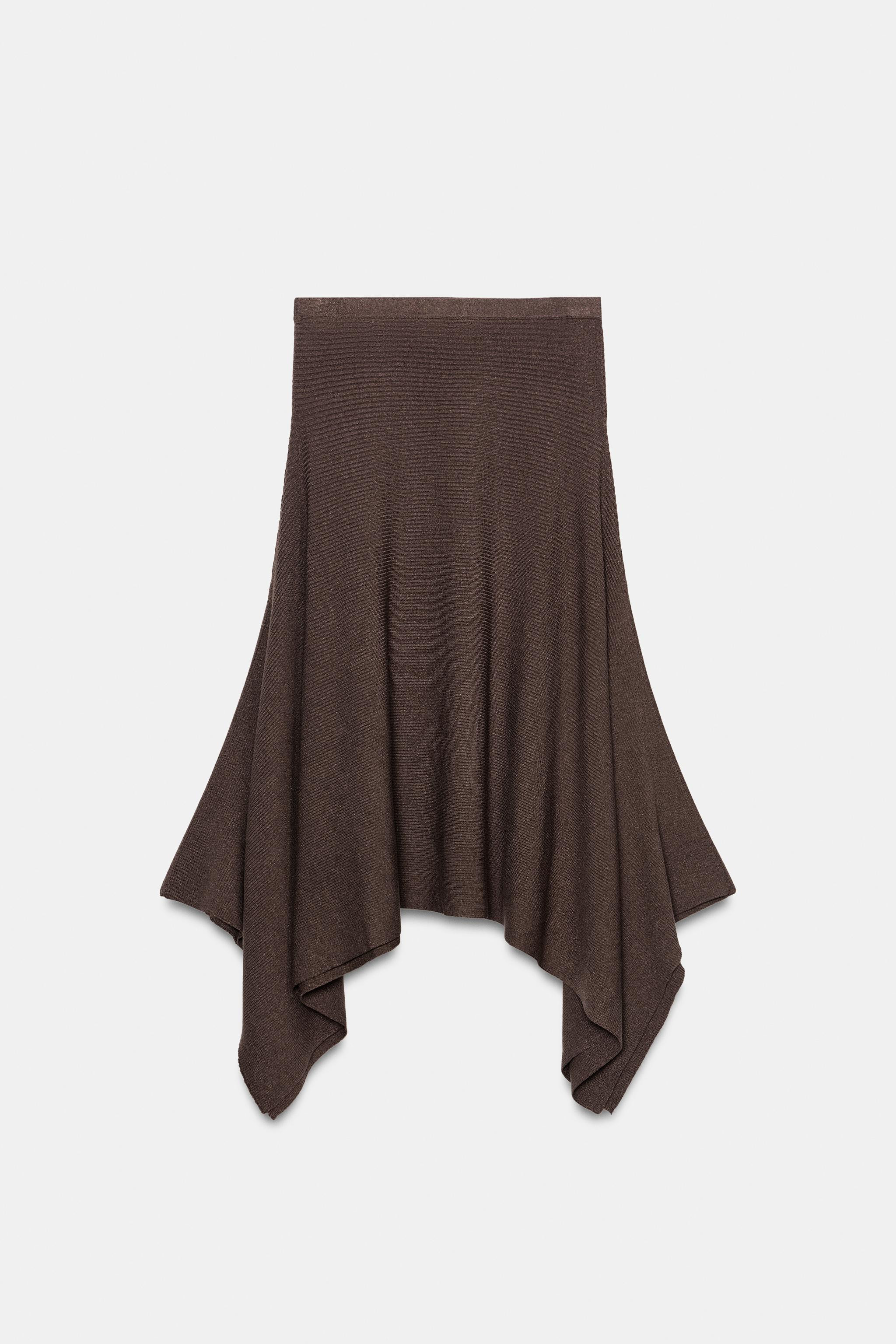 ASYMMETRIC KNIT MIDI SKIRT | Zara UK