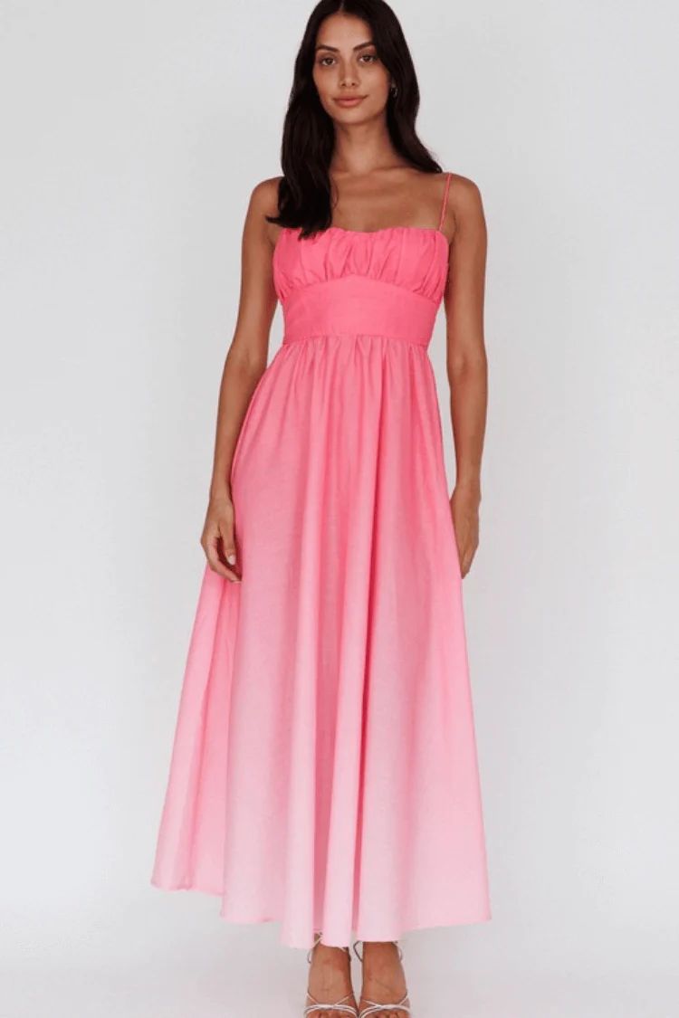 Wailea Sunset Ombre Maxi Dress - Pink | Confête