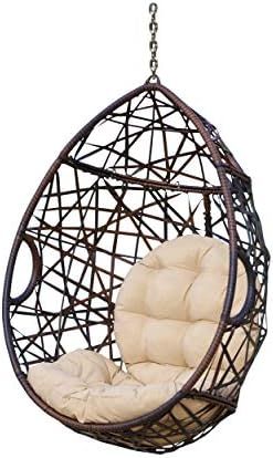 Christopher Knight Home 312592 Isaiah Indoor/Outdoor Wicker Tear Drop Hanging Chair (Stand Not In... | Amazon (US)