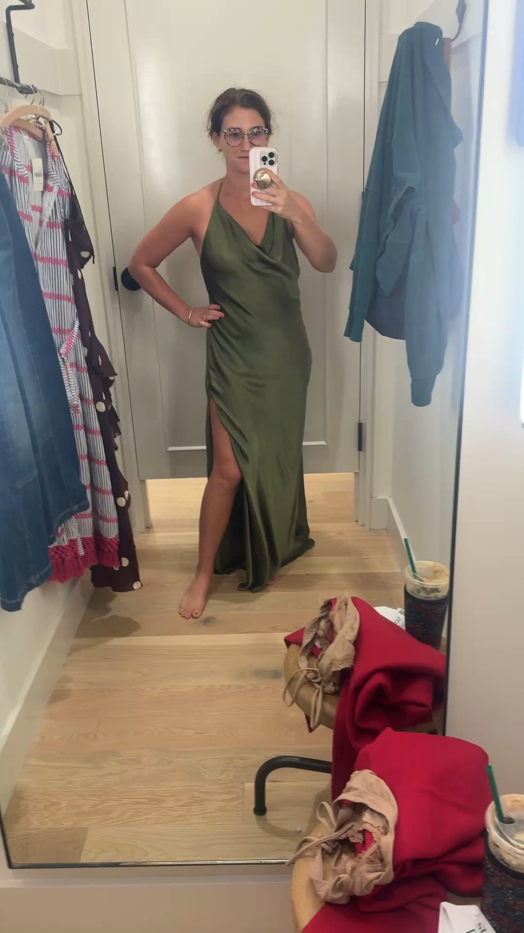 Olive green satin wedding guest gown for fall wedding !

#LTKgrwm #LTKWedding #LTKSeasonal