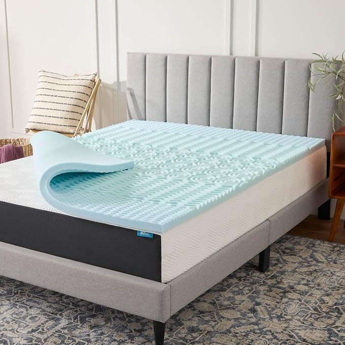 LUCID 2 Inch Gel Memory Foam Mattress Topper, Twin size – 5 Zones – Cooling Gel Infusion – ... | Amazon (US)