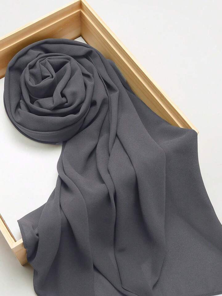 1pc Women Chiffon Casual Fashion Versatile Minimalist Solid Color Scarf, For Daily Wear | SHEIN