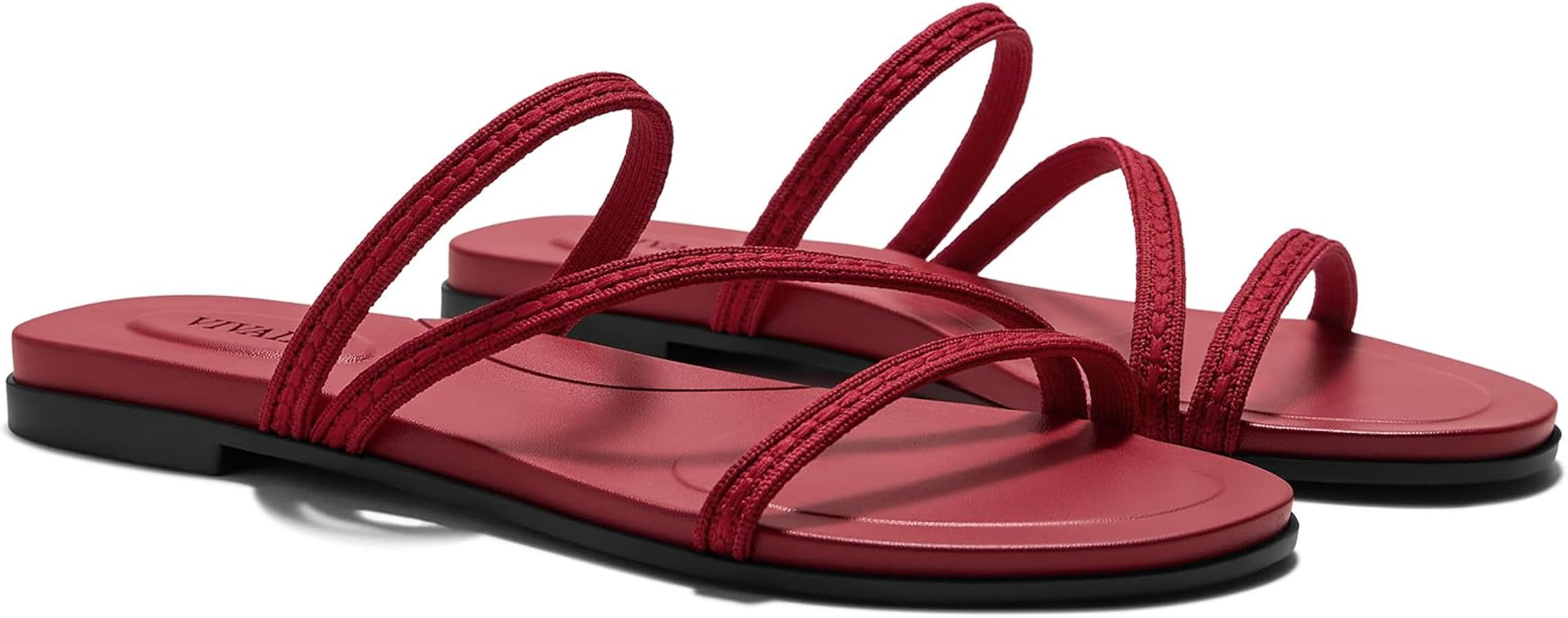 VIVAIA Carla Women\u2019s Round-Toe Flat Sandals, Comfortable Cushioned Slip-On Slides for Summer | Amazon (US)