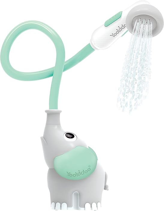 Yookidoo Baby Bath Shower Head - Elephant Water Pump with Trunk Spout Rinser - Control Water Flow... | Amazon (US)