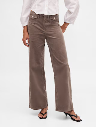 High Rise Stride Corduroy Wide-Leg Pants | Gap (US)