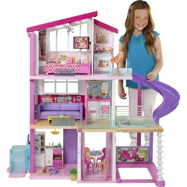 Barbie DreamHouse Dollhouse with 70+ Accessories, Working Elevator, Lights & Sounds | Walmart (US)