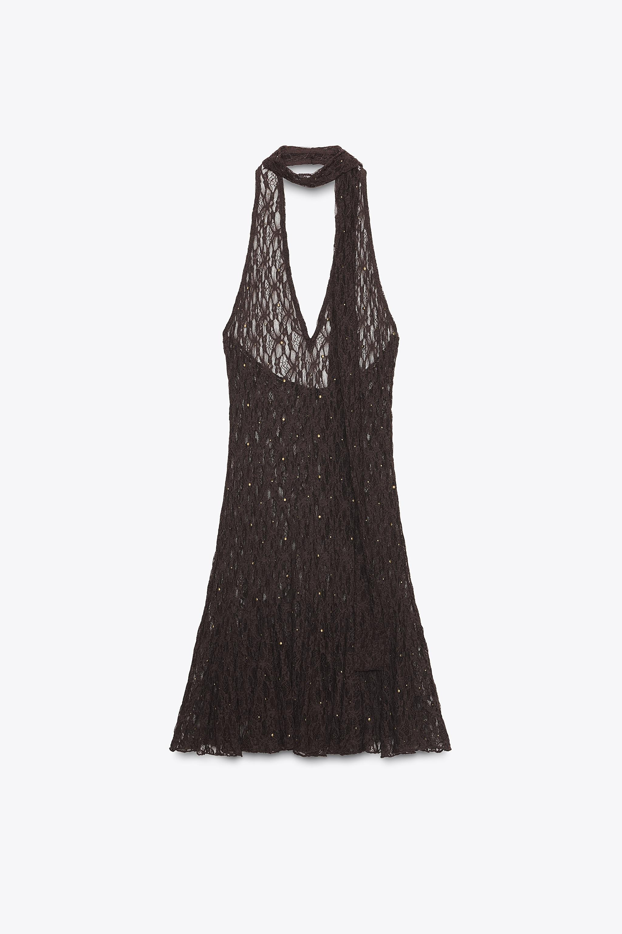 STUDDED SCARF DRESS | Zara US