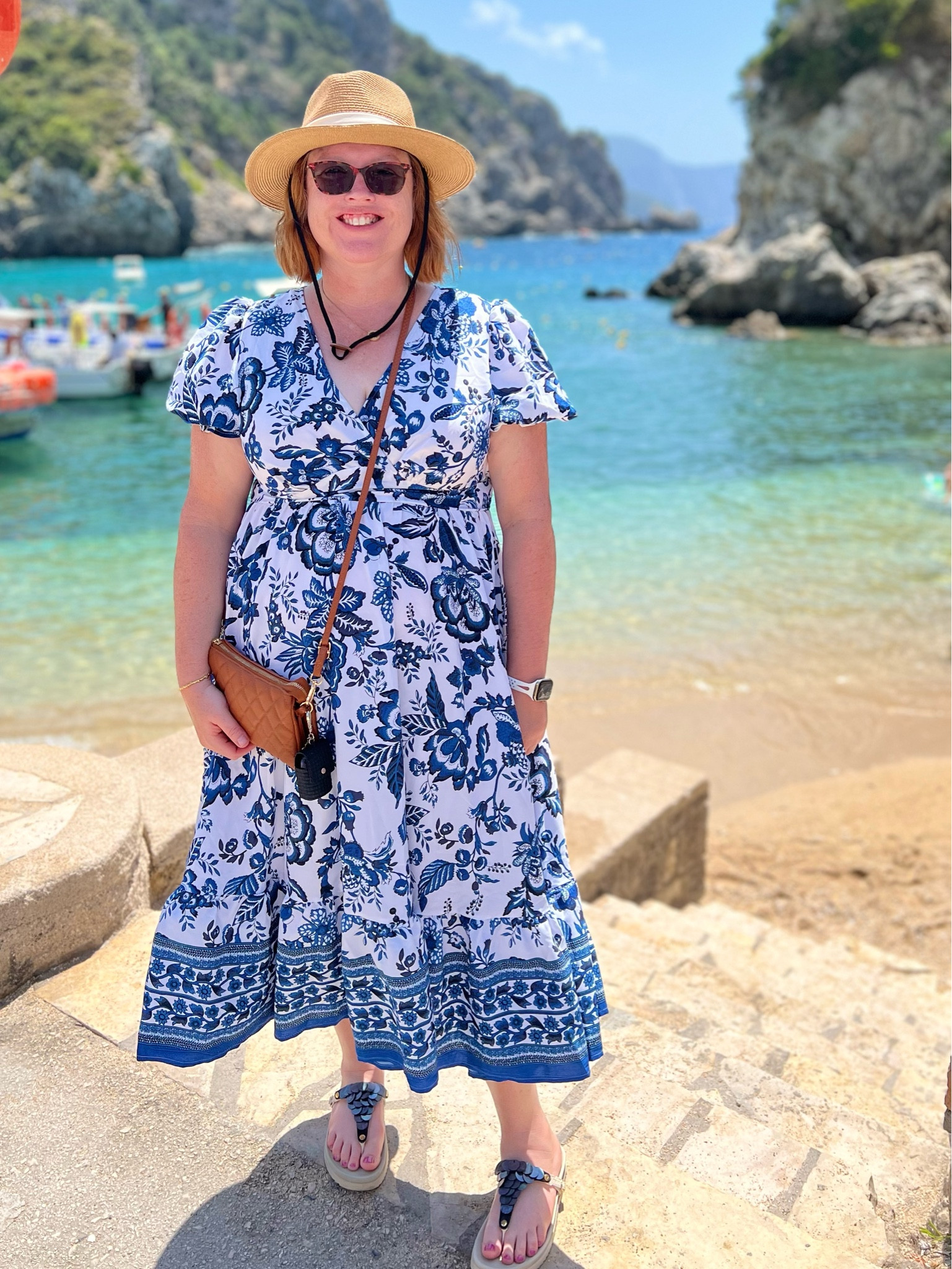 Need a vacation outfit idea? I wore this blue and white dress on a trip to Greece this summer and it was so comfortable for a full day of exploring. It comes in a lot of different patterns and also plus sizes! #vacationoutfits #plussizedress #traveldress #springbreak #resortwear

#LTKFindsUnder50 #LTKOver40 #LTKPlusSize