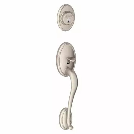Schlage F58WKF619 Satin Nickel Wakefield Single Cylinder Exterior Handleset | Build.com, Inc.