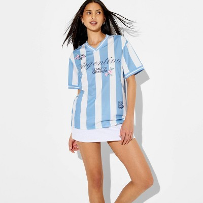 Women's Argentina Floral Short Sleeve Graphic Jersey T-Shirt - S | Target