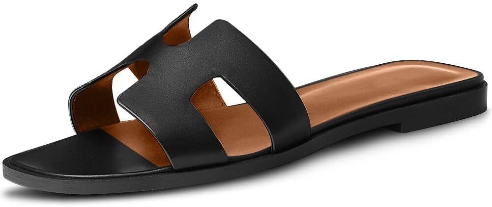 Womens Sandals H-Band Slides Flat Sandals for Women Summer Sandals | Amazon (US)