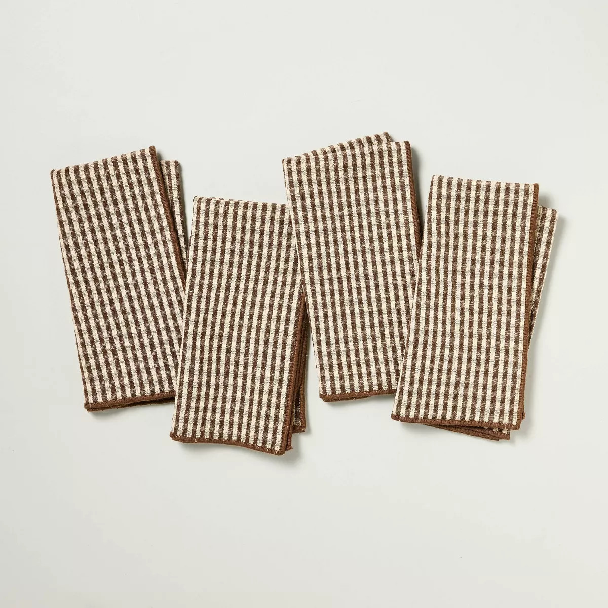 Set of 4 Serged Edge Gingham Cloth Napkins - Hearth & Hand™ with Magnolia | Target