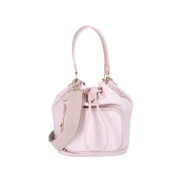 Time and Tru Women's Joanie Drawstring Bucket Bag, Vintage Pink | Walmart (US)