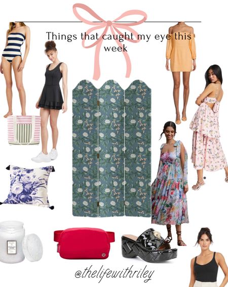 Things that caught my eye this week 

Summer dress, dress, dresses, summer dresses, floral dress, floral dresses, activewear, athleisure, summer outfits, black wedges, home decor, candles, capri blue candle, lululemon lip gloss, lululemon belt bag, tote bag, bow dress 

#LTKFind #LTKstyletip #LTKhome