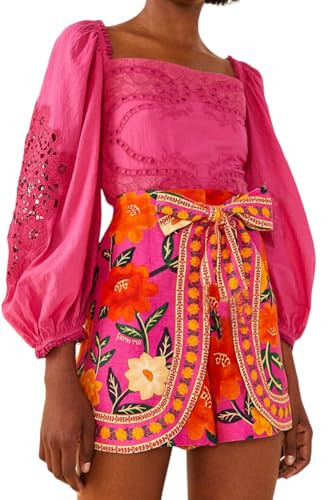Women's Boho Wrap Skort High Waist Mini Flowy Floral Skirt Shorts for Beach Vacation Summer Festi... | Amazon (US)