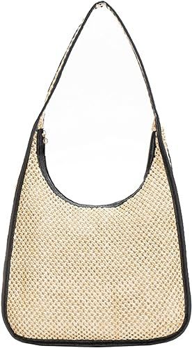 LADIHAB Woven Casual Tote Bags Shoulder Bag Small Beach Straw Bag for Women Hobo Handbags for dai... | Amazon (US)