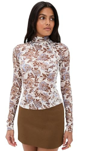 Free People Women's Lyric Long Sleeve Shirt, Ivory Combo, M | Amazon (US)