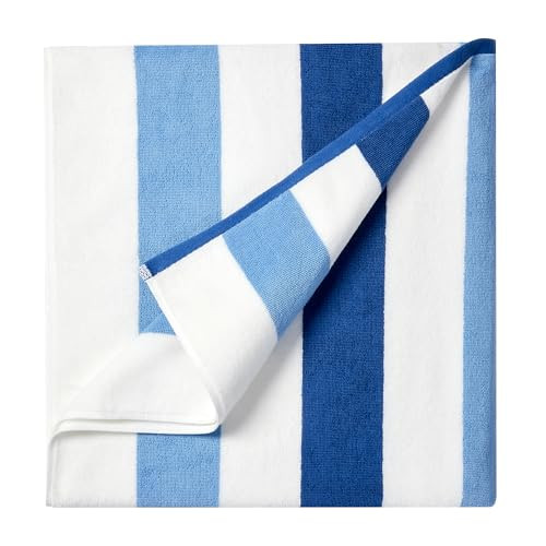 Cotton Oversized Beach Towel - Extra Large 40"X70" Plush Thick Pool Towel, XL Fluffy Blue Beach T... | Amazon (US)