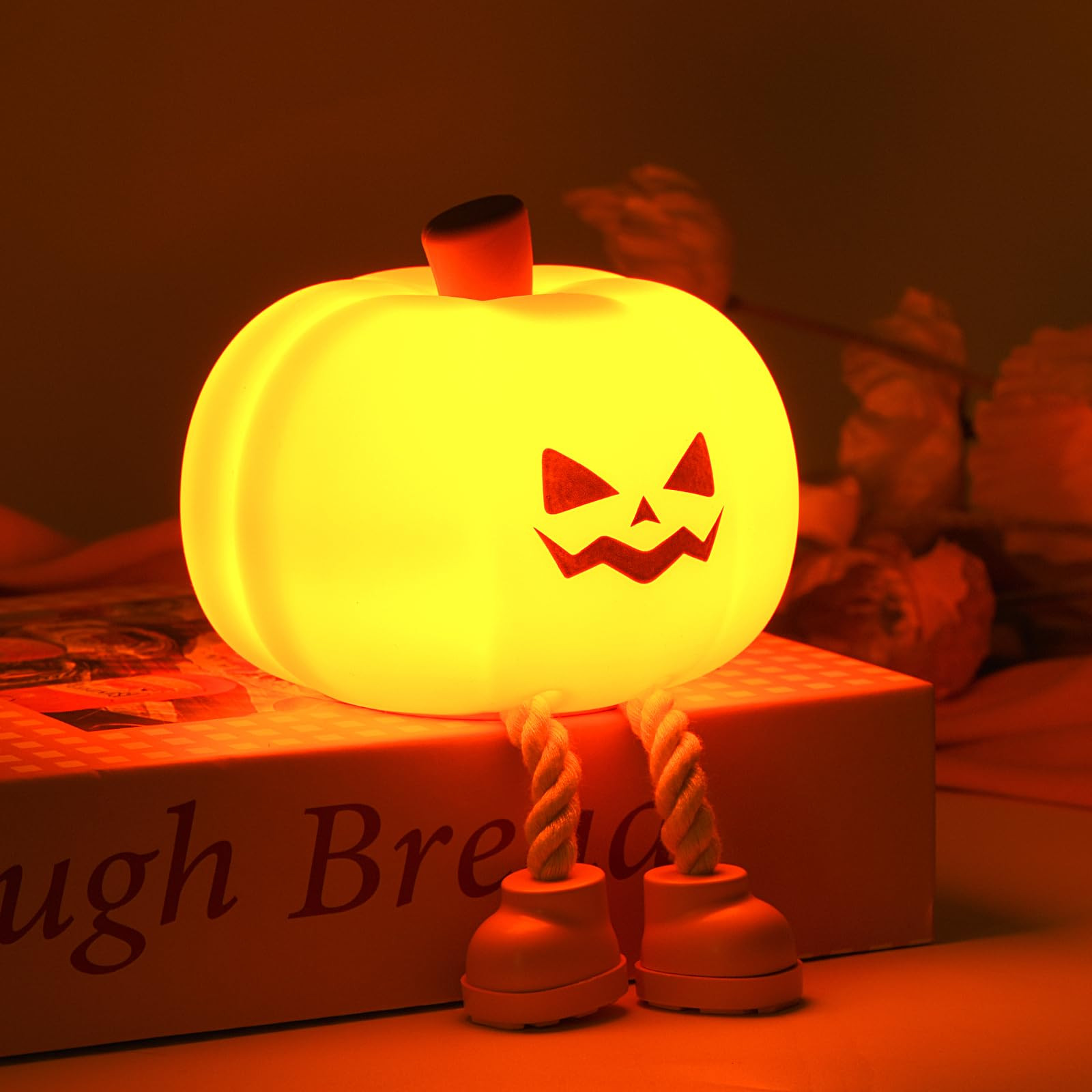 Pumpkin Night Light, Dylviw Cute LED Pumpkin Lamp with 3 Level Dimmable, Nursery Nightlight for K... | Amazon (US)