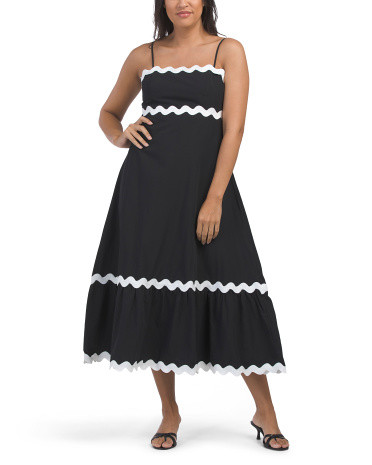 Sleeveless Maxi Dress With Ric-rac Trim | TJ Maxx