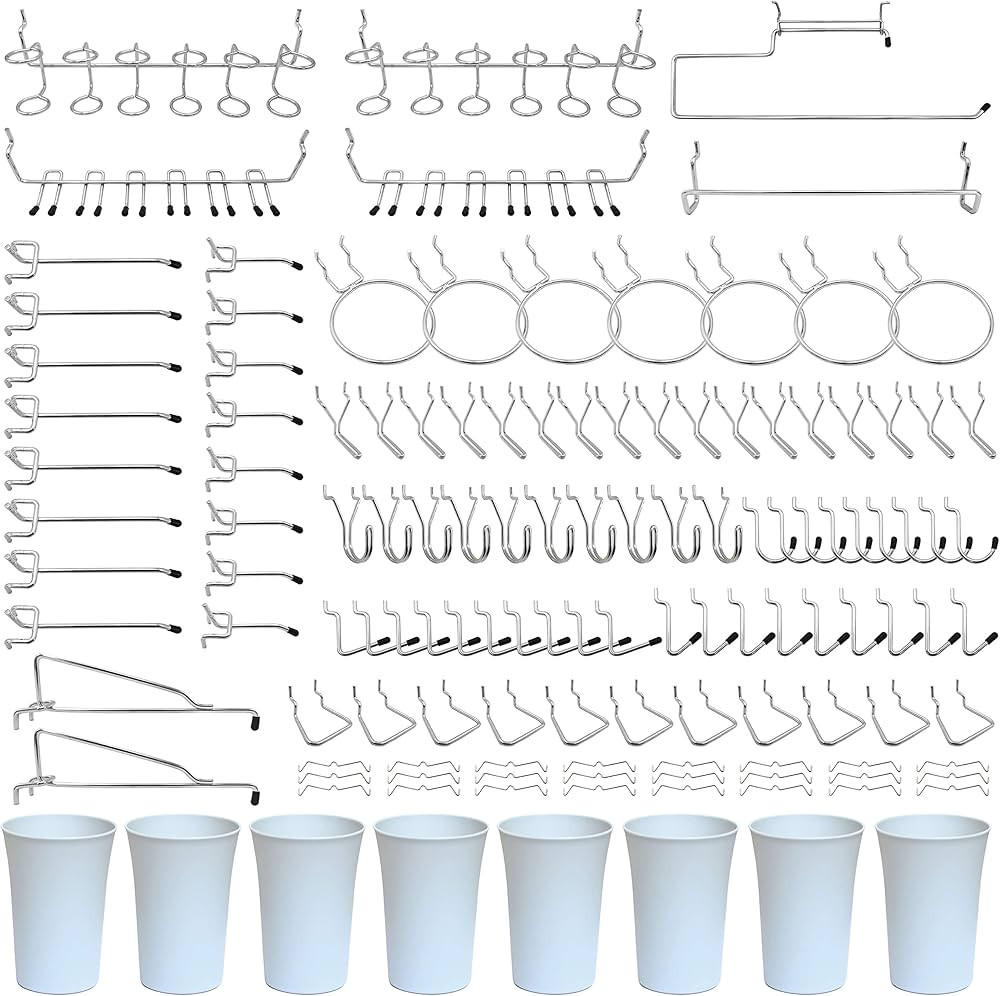 Pegboard Hooks, Will Not Fall Out, for Garage, Workbench, Kitchen, 170 Piece | Amazon (US)