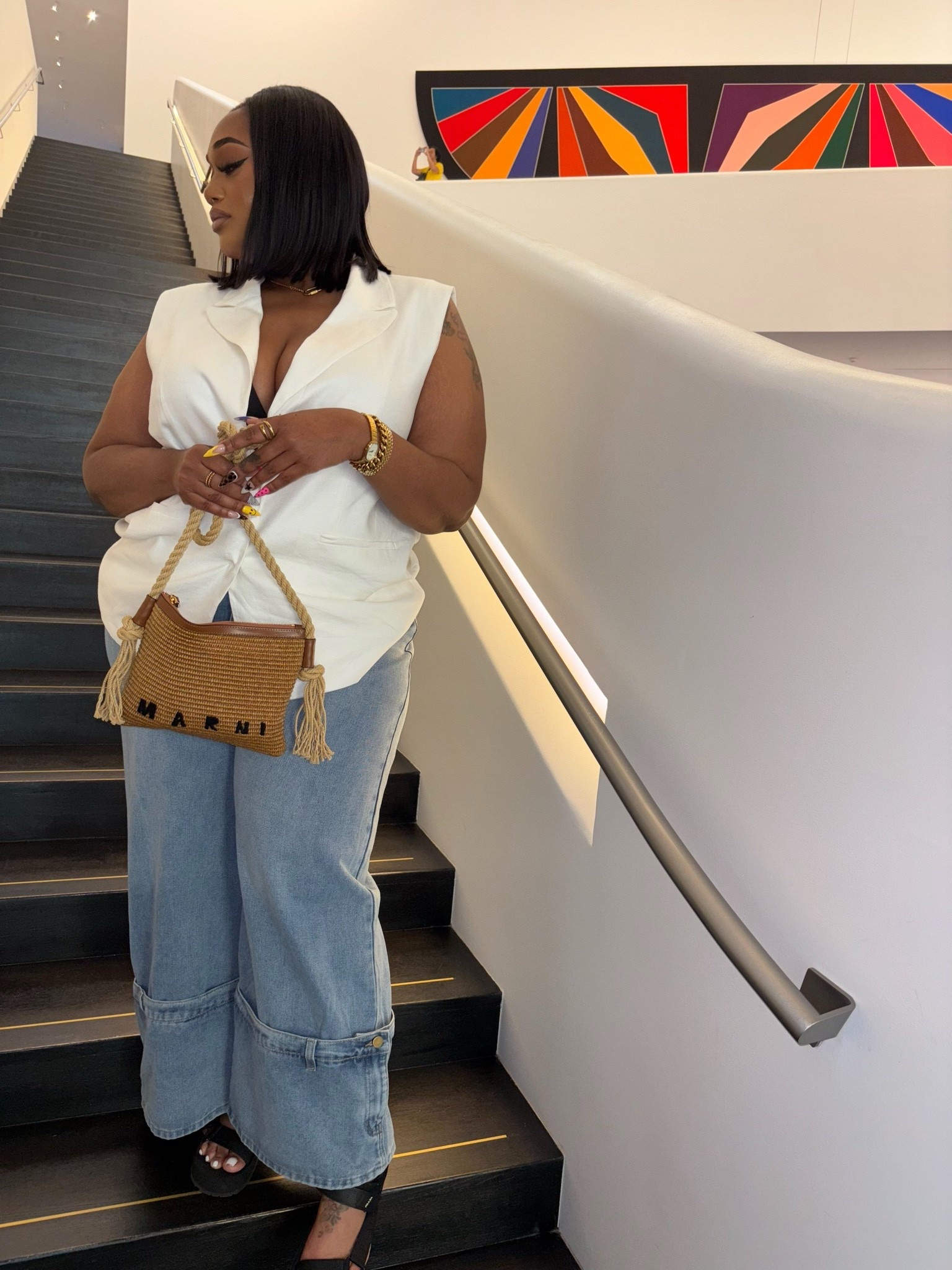 Plus size outfit idea for the girls who want to look elevated, feminine, and comfortable at the same time. 

This has officially become one of my favorite types of outfits lately because it works for so many different moments — brunch, museum dates, casual date nights, girls’ day, or even vacation dinners.

Wide leg jeans, a flattering white top, layered everyday jewelry, and a statement bag really do make getting dressed feel easier.

And honestly? Accessories are what pull the whole outfit together for me every single time.

Wearing Fashion Nova jeans and top and linking my everyday jewelry stack because these are the pieces I wear on repeat.

#LTKPlusSize #LTKootd