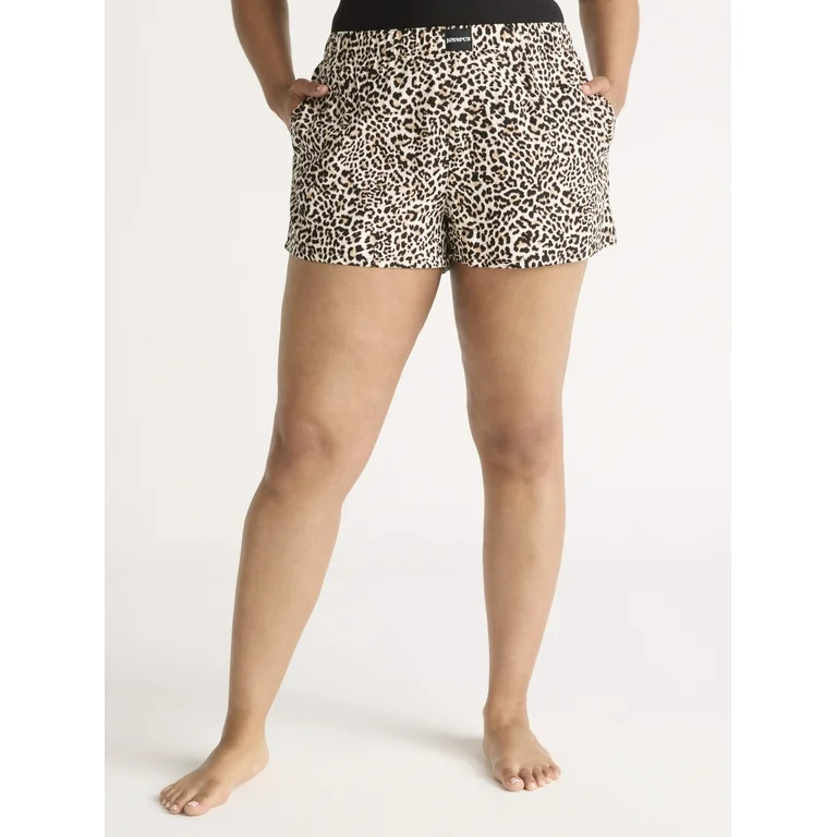Joyspun Women's Woven Pajama Boxer Shorts, 3'' Inseam, Sizes XS-3X | Walmart (US)