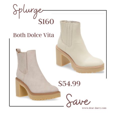 Splurge  versus Save

Dolce Vita Chelsea boot 
Block heel 

Both tts 


#LTKsalealert #LTKstyletip #LTKshoecrush