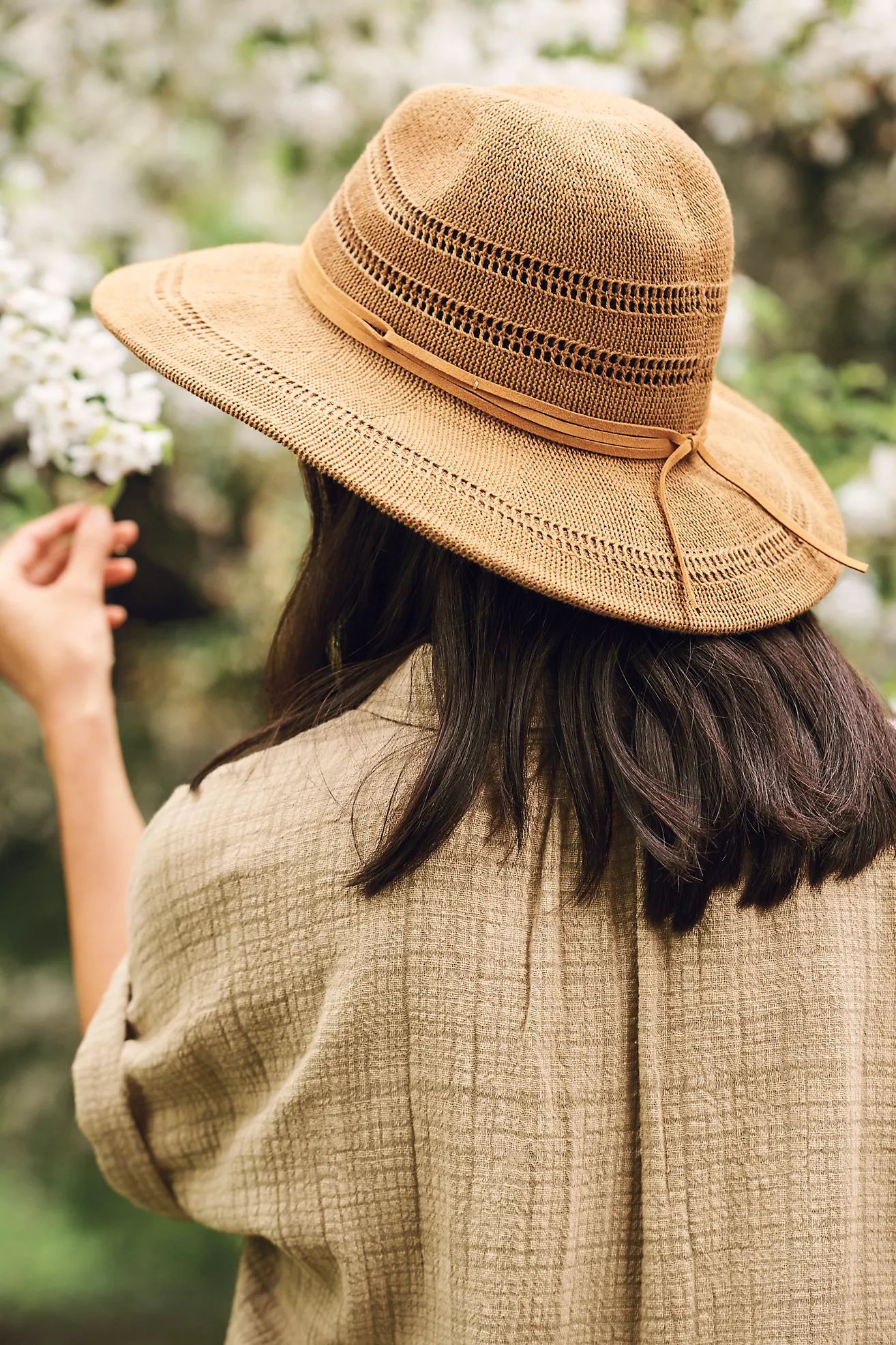 Vented Crown Sun Hat with Faux Suede Trim | Anthropologie (US)