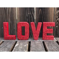 Love Sign, Love, Love Letters, Valentines Day Decor, Valentines Decor, Glitter Letters, Love Decor,  | Etsy (US)