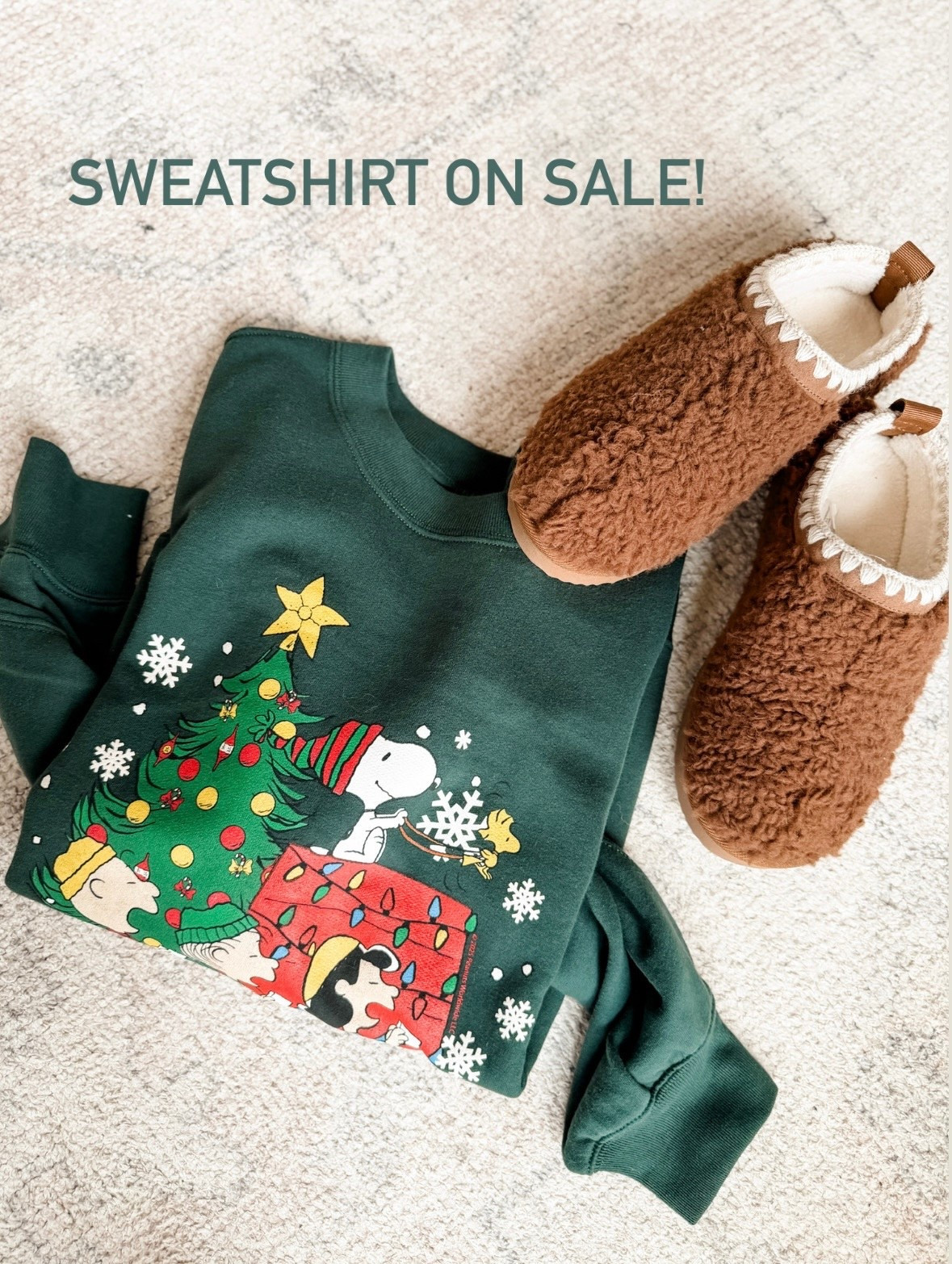 How cute is this Charlie Brown Christmas sweatshirt for the holidays?! Throw this sweatshirt on with leggings or sweatpants and these slippers - the perfect cozy look! Use AFLOVERLY for an extra 15% off!

Loverly Grey, Abercrombie sale, Black Friday sale, cyber week, sweatshirt, Christmas sweatshirt, slippers 

#LTKSeasonal #LTKCyberWeek