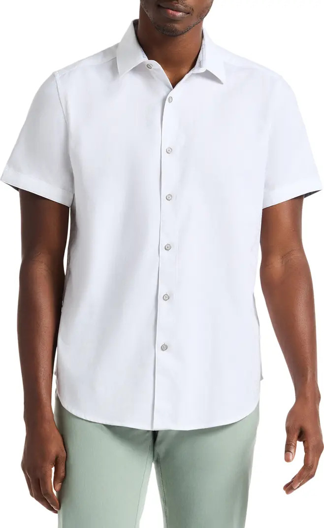 Highland Jacquard Short Sleeve Button-Up Shirt | Nordstrom