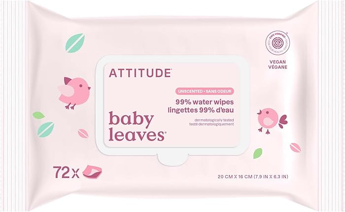 ATTITUDE Baby Water Wipes, EWG Verified, Safe for Newborns, Unscented & Fragrance-Free, 99% Water... | Amazon (US)