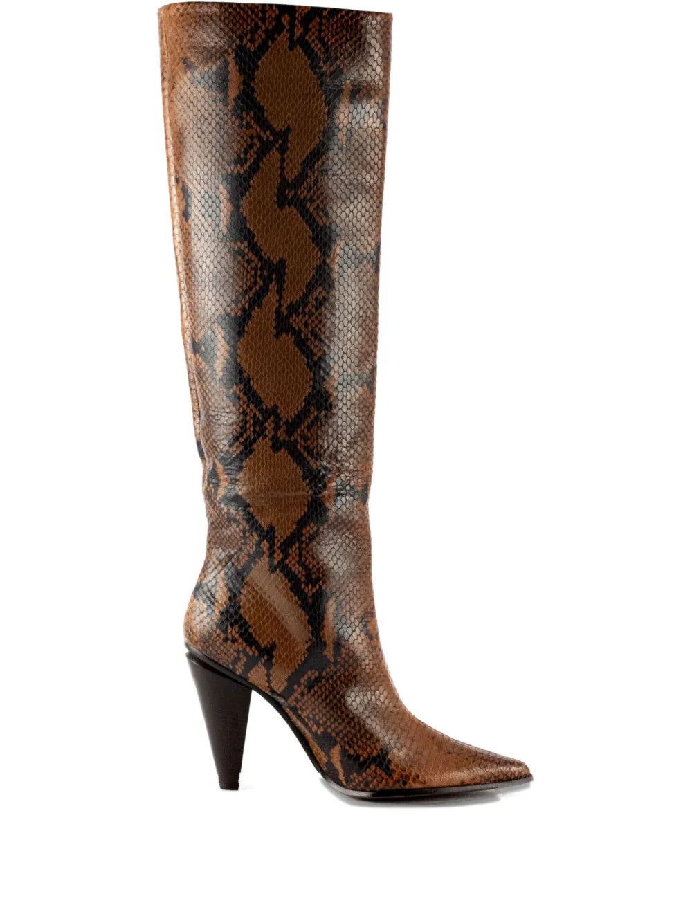 Roberto Festa 80mm snake-print pointed boots - Brown | Farfetch Global