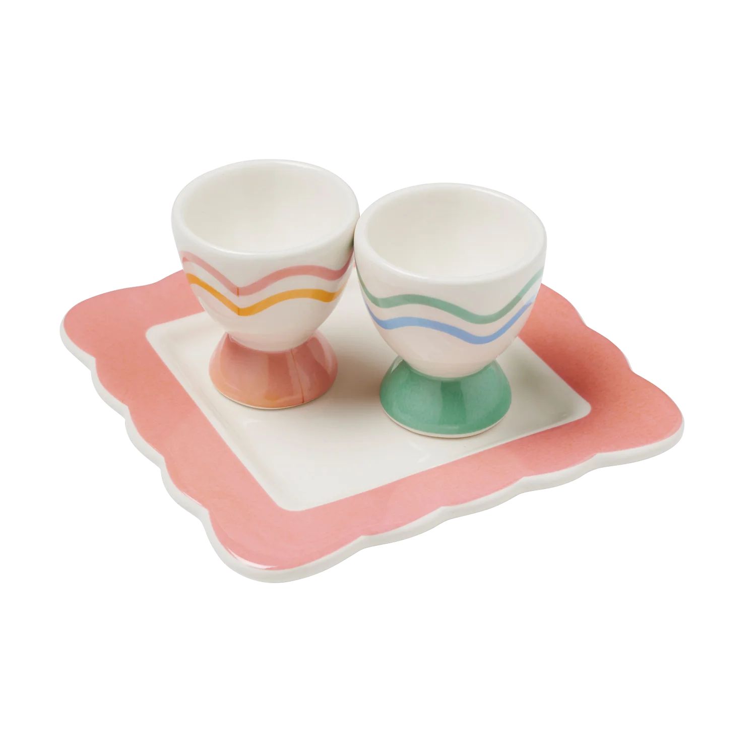 Wavy Egg Cup Set | In the Roundhouse