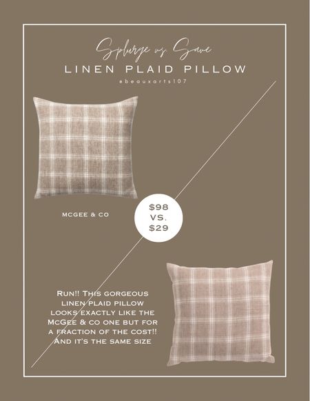 Incredible look for less on this McGee and co pillow!! 

#LTKFindsUnder50 #LTKHome