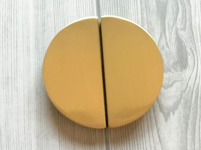 2 1/2" C-C Brushed Gold Drawer Pull Half Moon Semicircle Handles 2.5" Dresser Pull Handle Semicir... | Etsy (US)