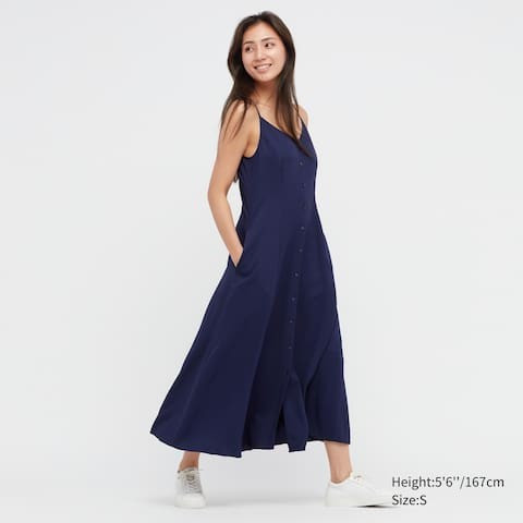Ausgestelltes Trägerkleid mit Knopfleiste | UNIQLO | UNIQLO (DE)