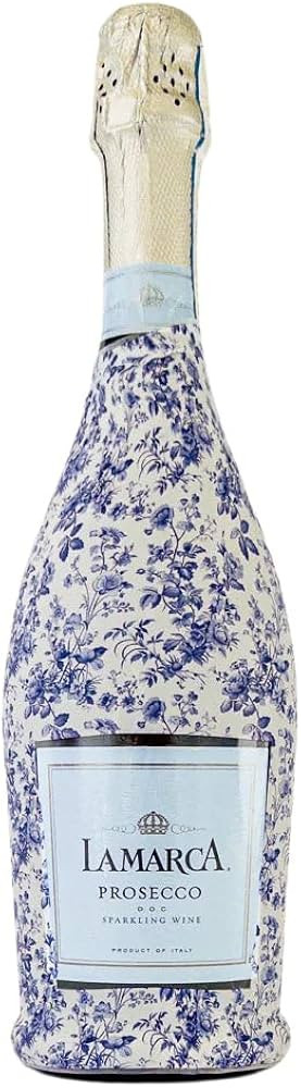Beau Bottles Grandmillenial Blue Floral Custom Wine Label Wrap for La Marca 750ml Champagne Bottl... | Amazon (US)