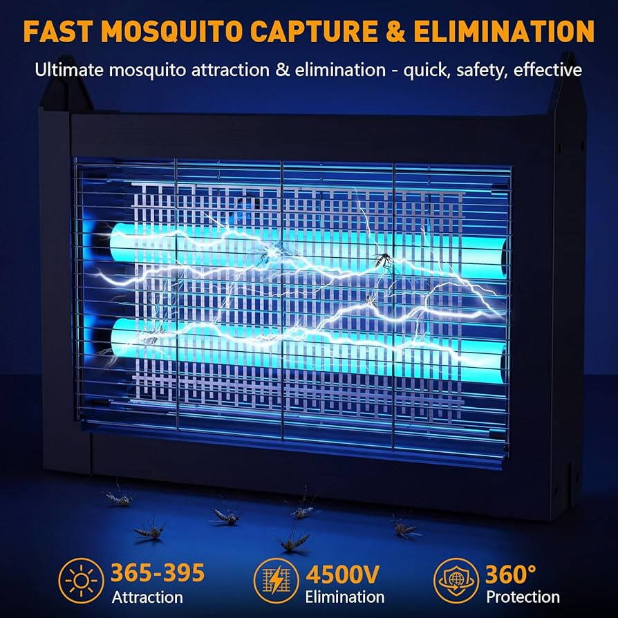 Solar Bug Zapper Outdoor, 4500V Solar Mosquito Zapper with Dual Solar Panels, 1/2 Acre Coverage C... | Amazon (US)