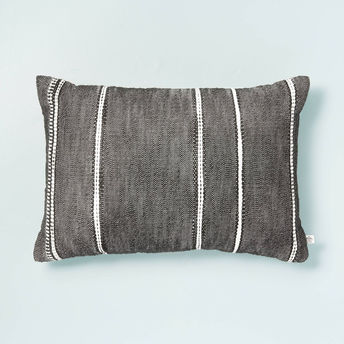 14"x20" Stripe Pattern Throw Pillow Dark Gray/White/Beige - Hearth & Hand™ with Magnolia | Target