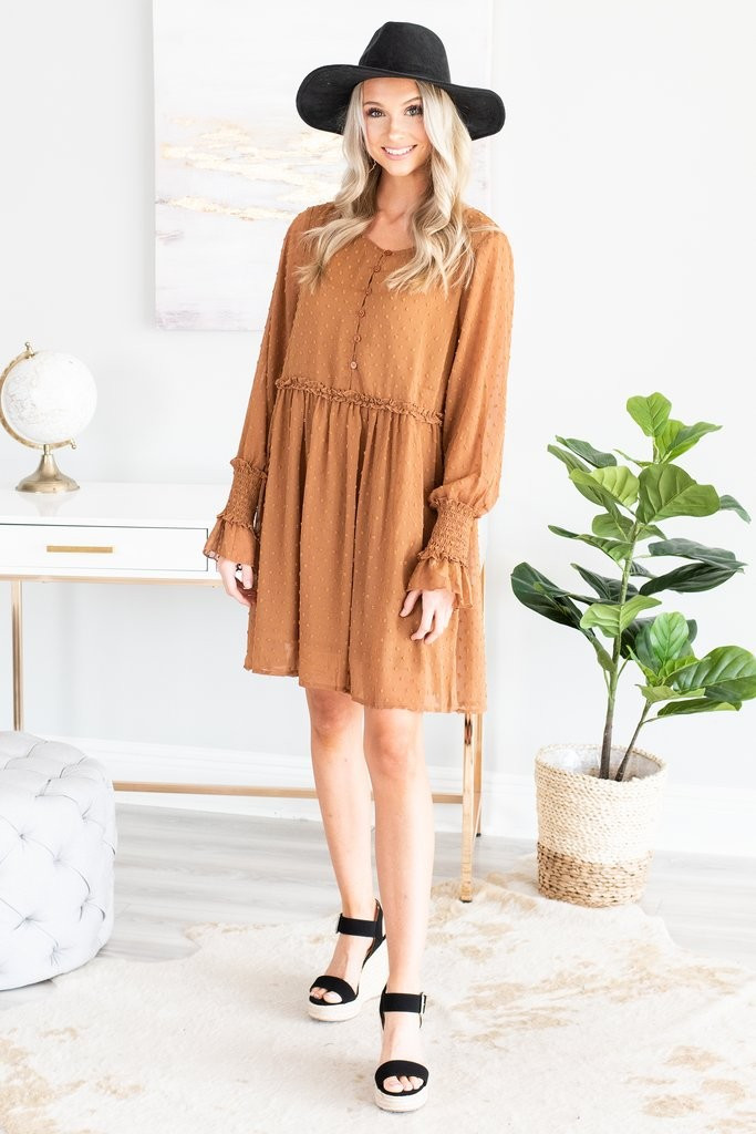 Just Getting Started Rust Orange Dress | The Mint Julep Boutique