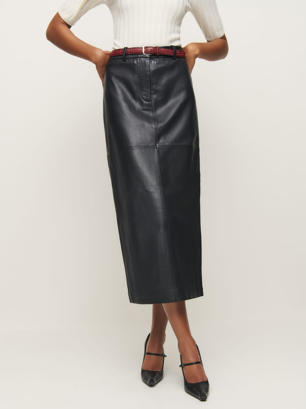 Veda Julia Leather Skirt | Reformation (Global)