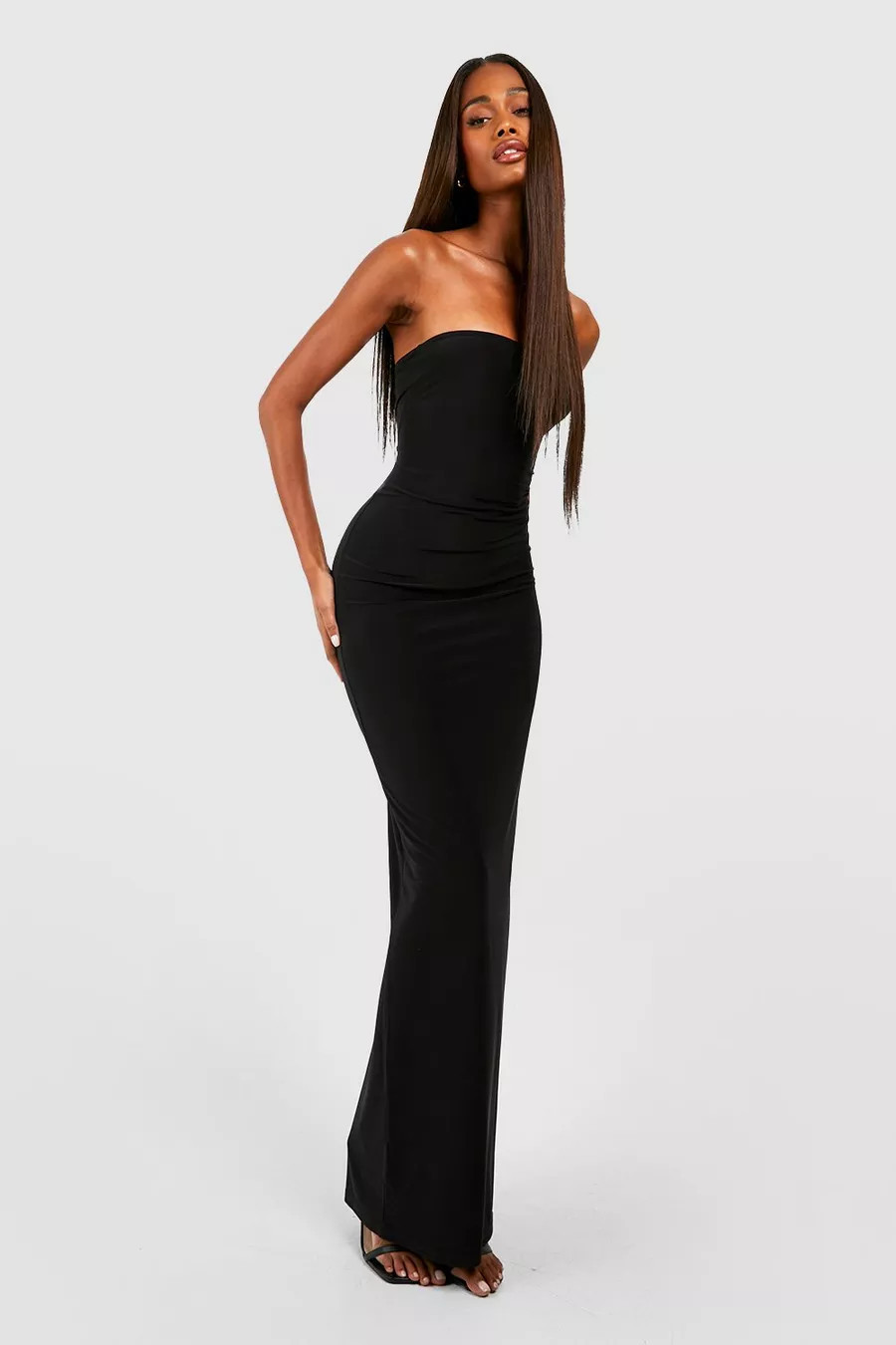 Premium Heavy Weight Slinky Bandeau Maxi Dress | Boohoo.com (UK & IE)