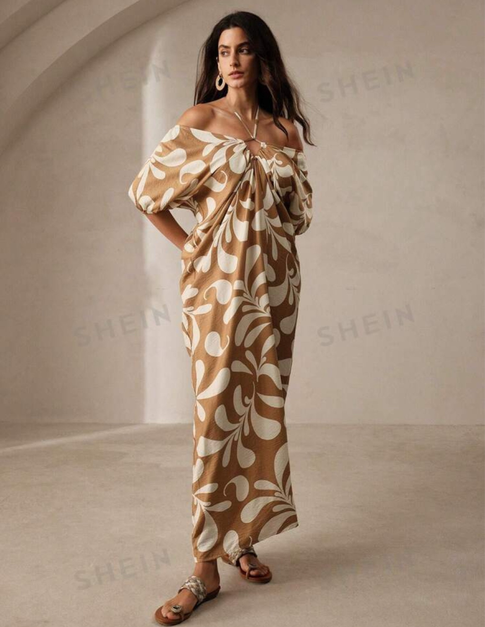 Anewsta Women Fashionable Color-Block Printed Off Shoulder Dress

#LTKFindsUnder50