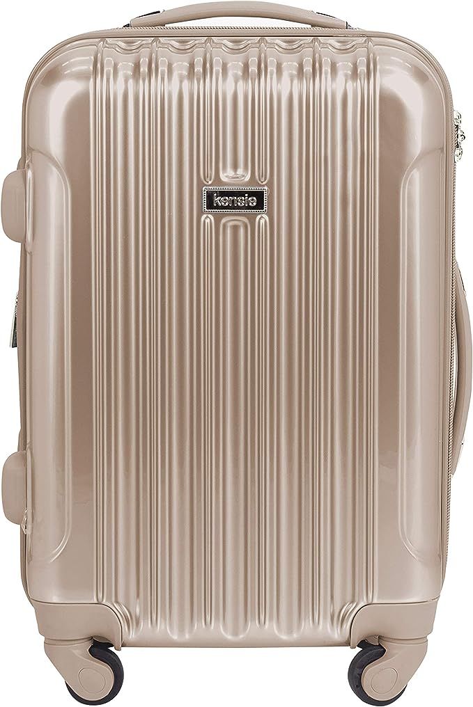 kensie Women's Alma Hardside Spinner Luggage, Pale Gold, Carry-On 20 Inch | Amazon (US)