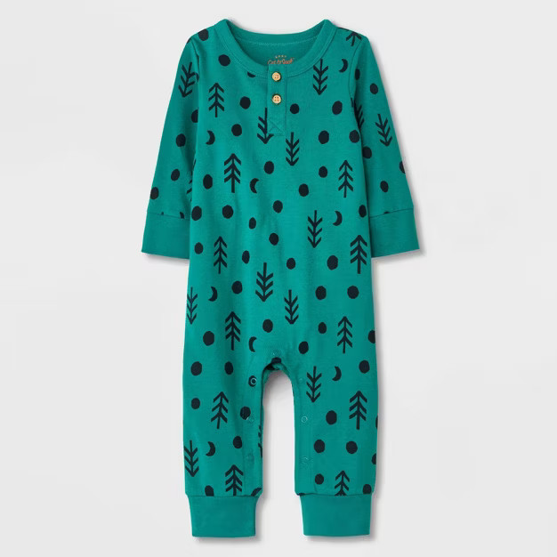 Baby Tree Henley Romper - Cat & Jack™ Green | Target