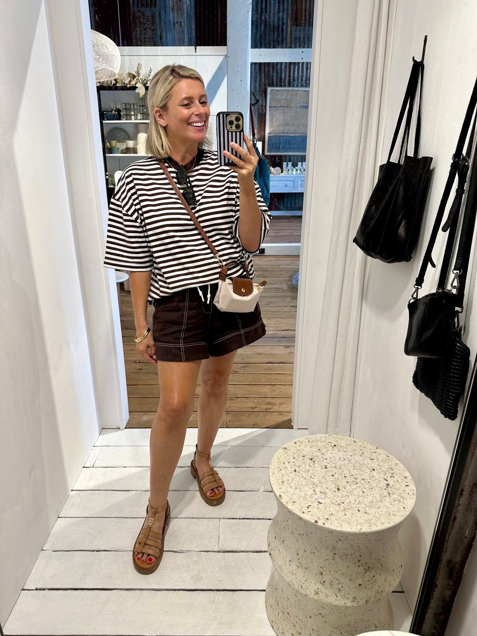Weekend vibes with an oversized stripe tee and chocolate linen shorts for a hot day in Orange. 

#LTKaustralia #LTKsummer