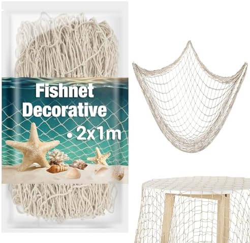 Sukh 1PC Fish Net Decorative - Fish Net Decorations Decorative Netting Nautical Fishnet Table Run... | Amazon (US)